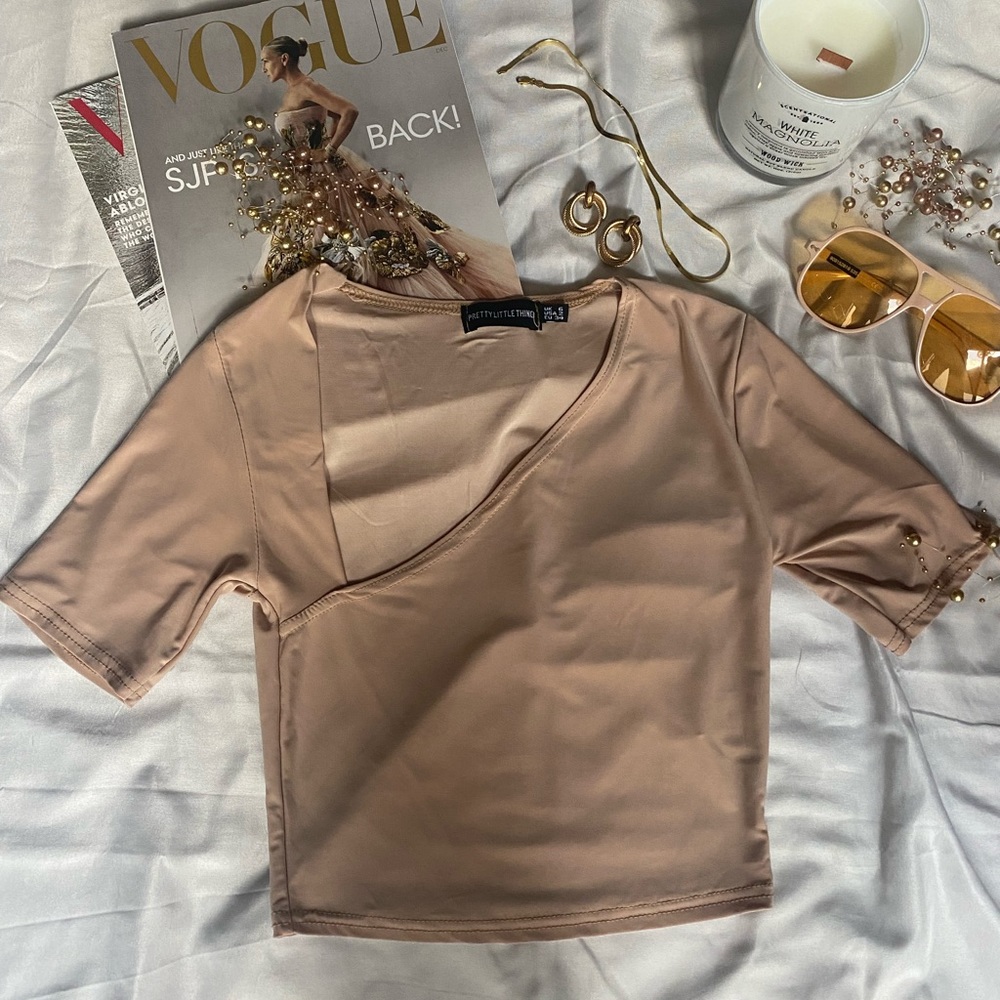 Satin Crossed Crop Top